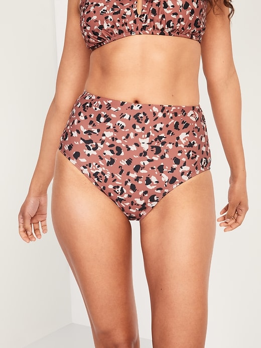 Image number 1 showing, High-Waisted Bikini Swim Bottoms
