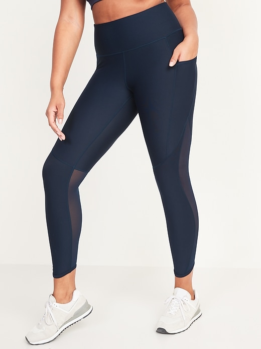 Old Navy High-Waisted PowerSoft Mesh-Panel Crop Leggings for Women -  ShopStyle