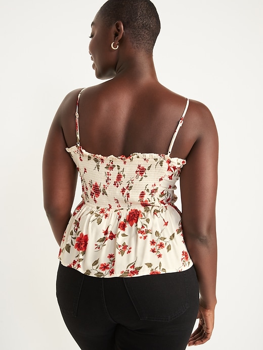 Image number 6 showing, Smocked Floral Cami Peplum Top for Women