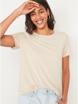 Short-Sleeve Luxe Striped T-Shirt for Women