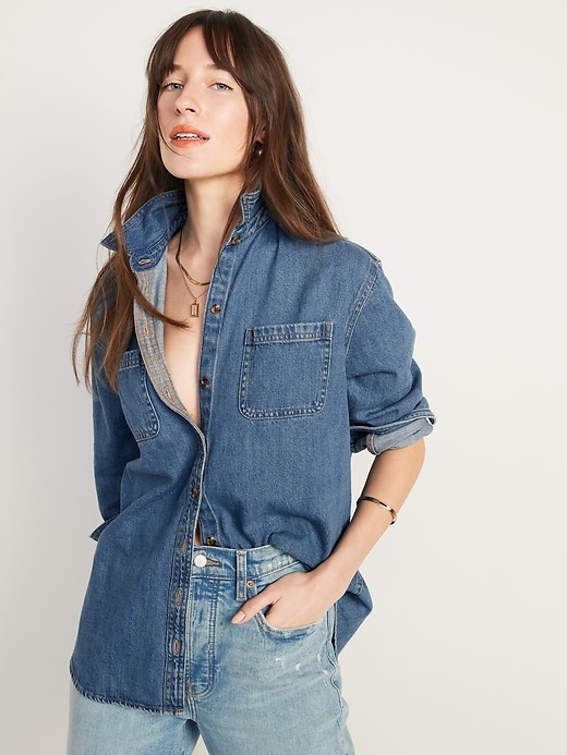 Womens 2024 denim shirt