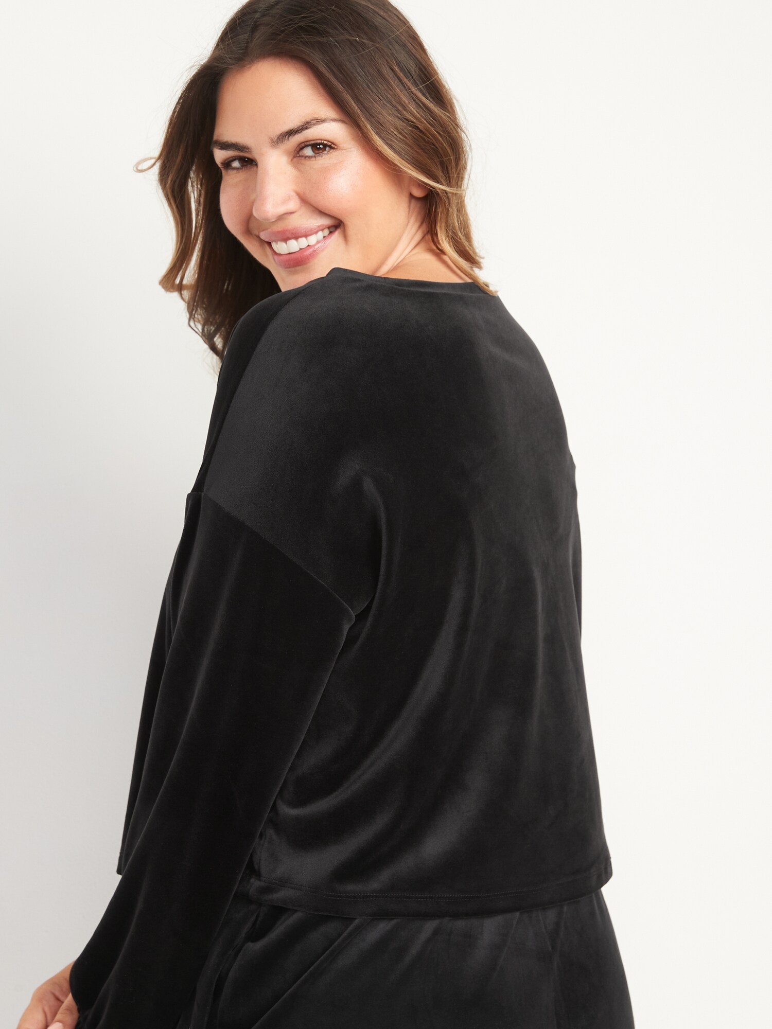 LongSleeve Velvet Pajama Top for Women Old Navy
