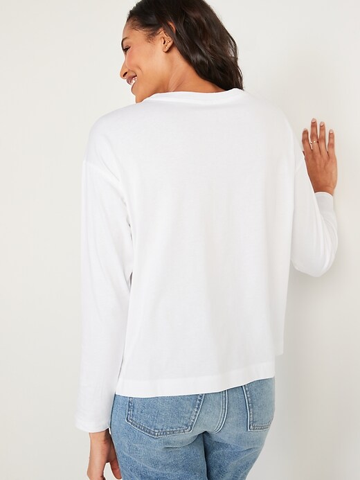 Image number 2 showing, Loose Vintage Long-Sleeve Graphic Easy T-Shirt for Women