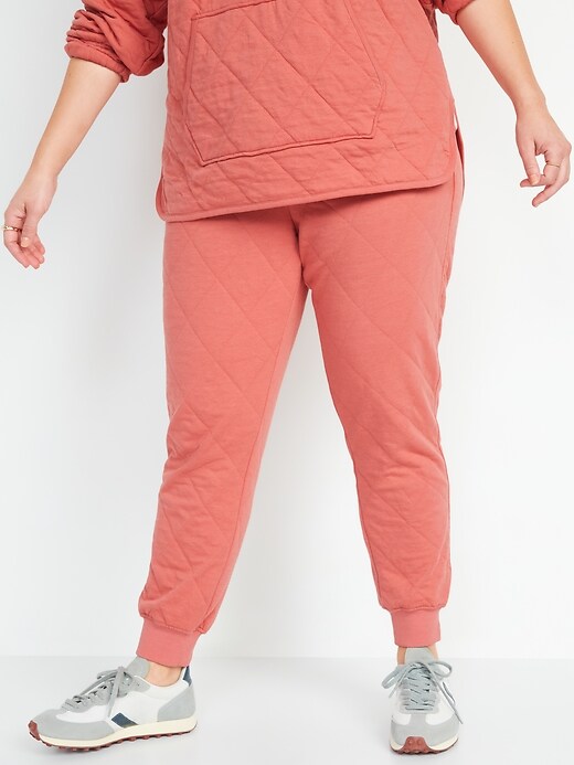 Image number 5 showing, Extra High-Waisted Quilted Jogger Sweatpants
