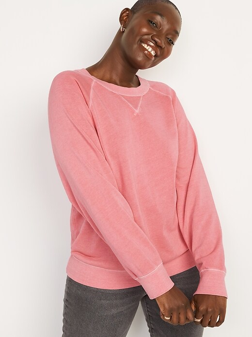 Image number 5 showing, Vintage Specially Dyed Crew-Neck Sweatshirt for Women