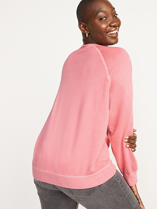 Image number 6 showing, Vintage Specially Dyed Crew-Neck Sweatshirt for Women