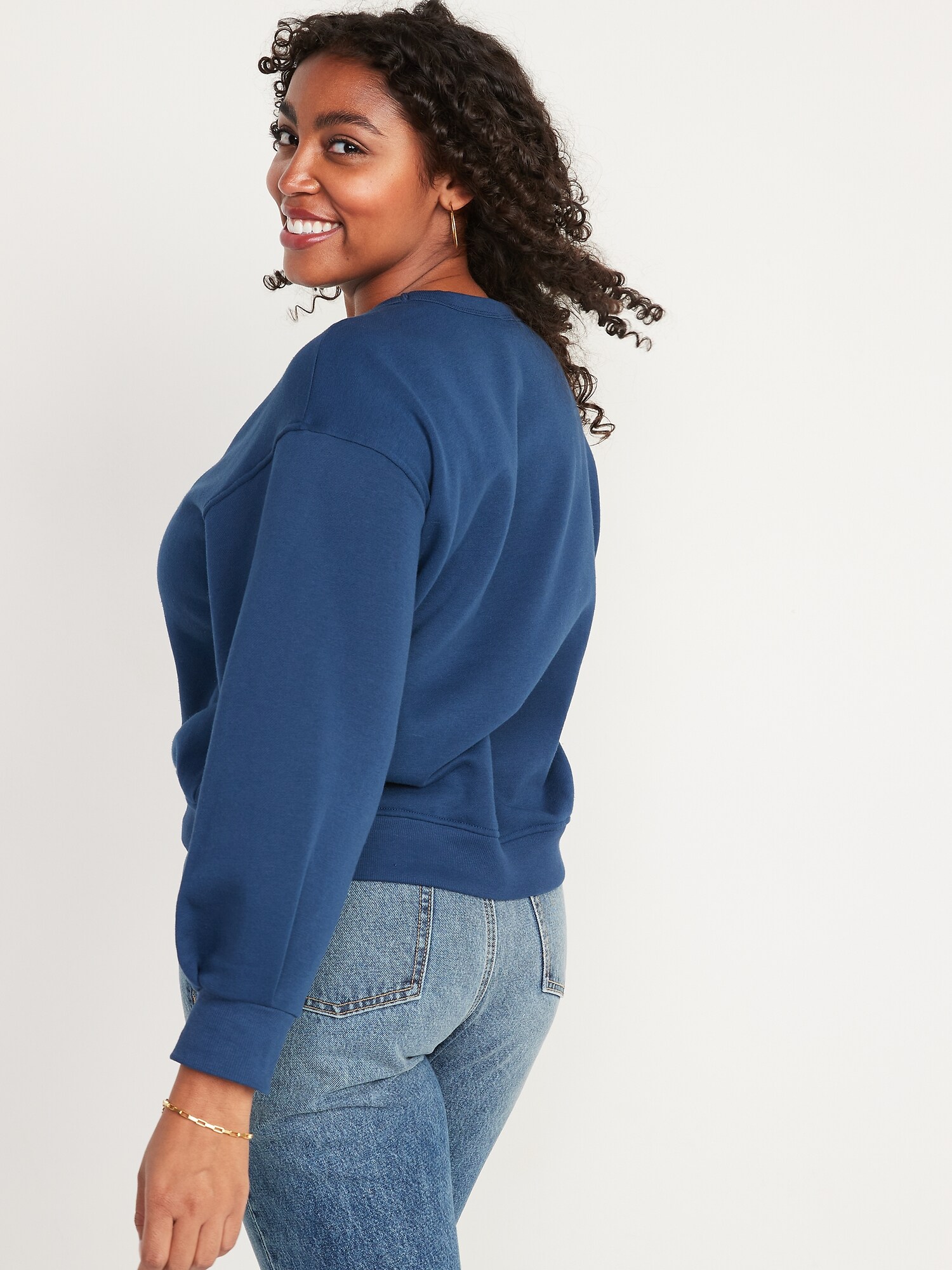 Cropped Crew-Neck Sweater