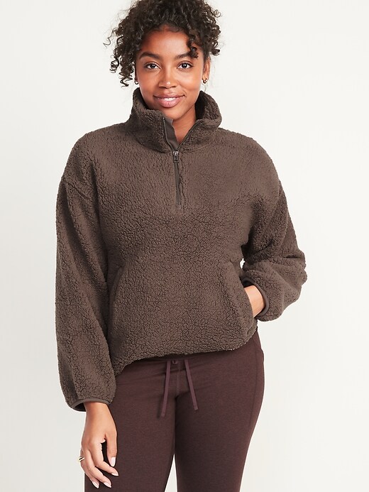 old navy half zip sherpa