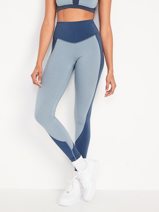Image number 1 showing, Extra High-Waisted PowerChill Two-Tone Compression Leggings for Women