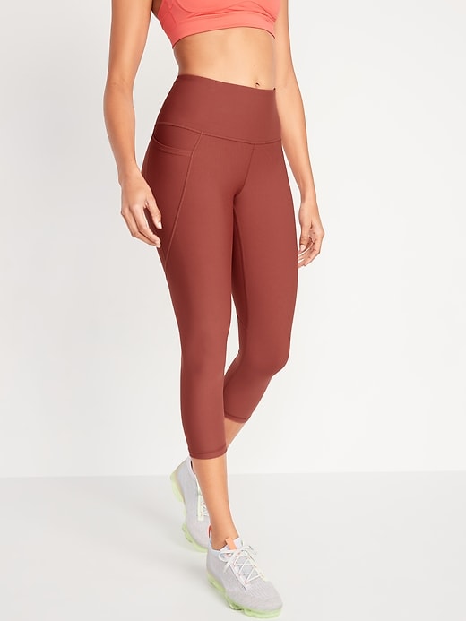 Image number 1 showing, High-Waisted PowerSoft Crop Leggings for Women