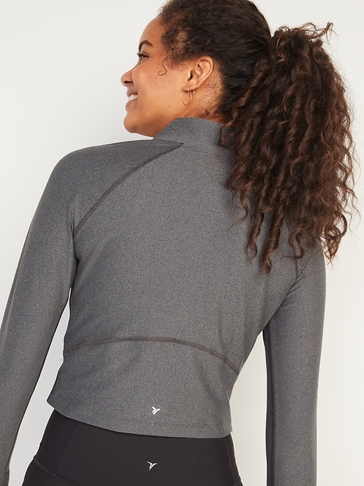 Image number 2 showing, PowerSoft Cropped Quarter-Zip Performance Top for Women