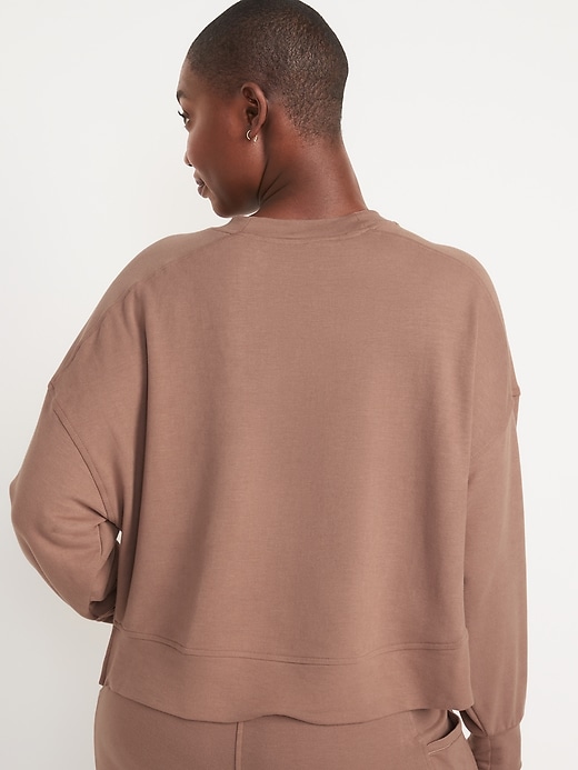Image number 6 showing, Long-Sleeve Live-In Cropped French-Terry Sweatshirt for Women