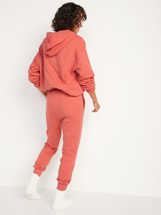 Image number 2 showing, Extra High-Waisted Quilted Jogger Sweatpants