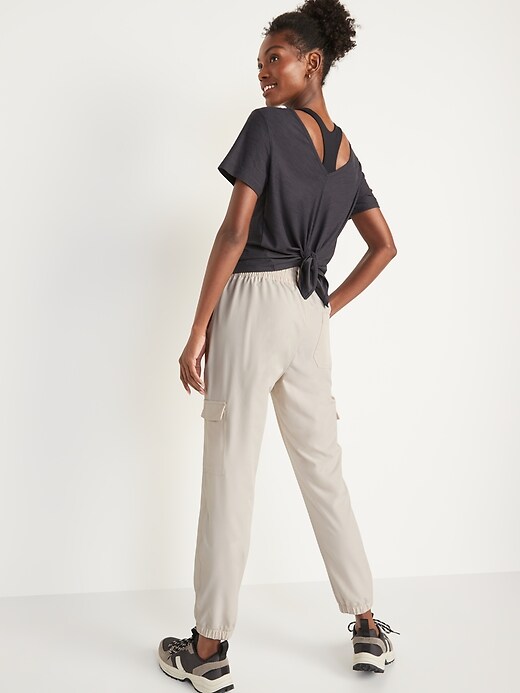 Image number 2 showing, High-Waisted StretchTech Cargo Jogger Pants for Women