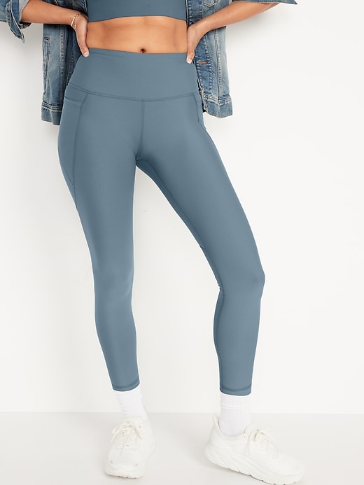 Image number 1 showing, High-Waisted PowerSoft 7/8 Leggings