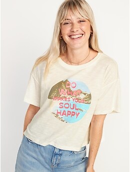 T-shirt surdimensionné à manches courtes à imprimé pour Femme