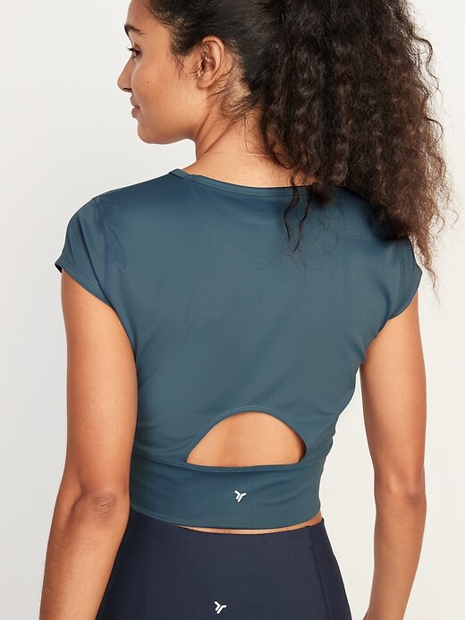 Image number 2 showing, PowerSoft Cropped Short-Sleeve Top for Women