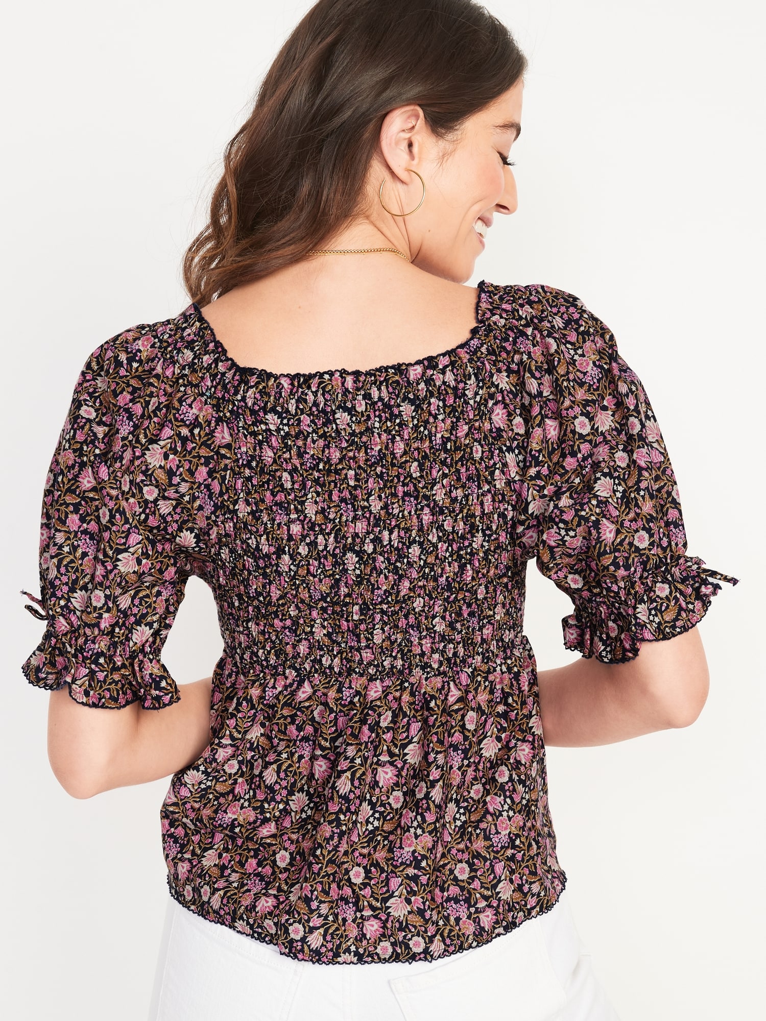 Cotton:On long sleeve babydoll blouse in ditsy floral