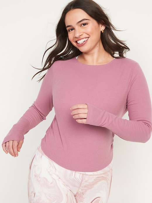 Image number 5 showing, Reversible Long-Sleeve UltraLite Wrap-Effect Back Top for Women
