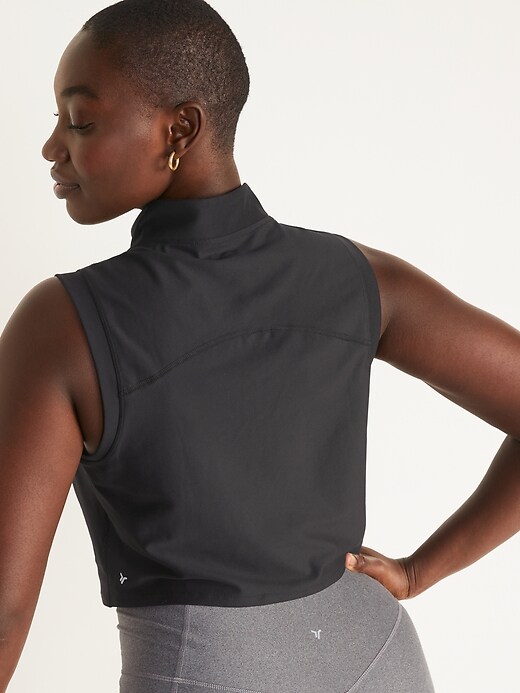 Image number 6 showing, Sleeveless PowerSoft Cropped Half-Zip Top for Women