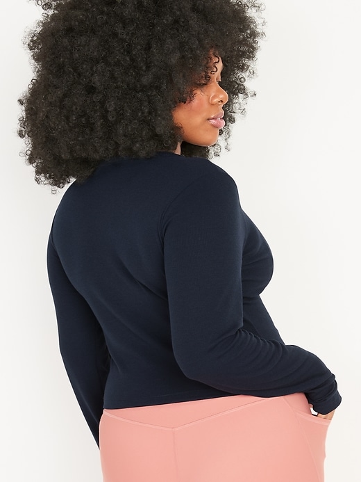Image number 6 showing, UltraLite Long-Sleeve Crew-Neck Ribbed Cropped Top for Women