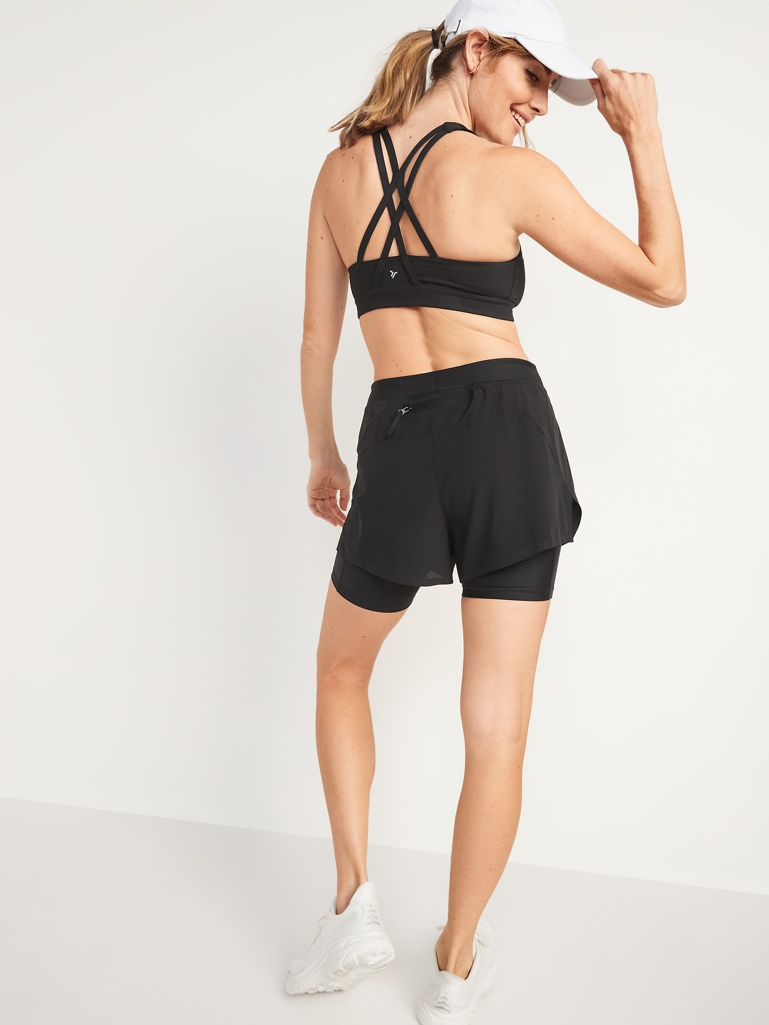 High-Waisted 2-in-1 StretchTech Shorts -- 3-inch inseam