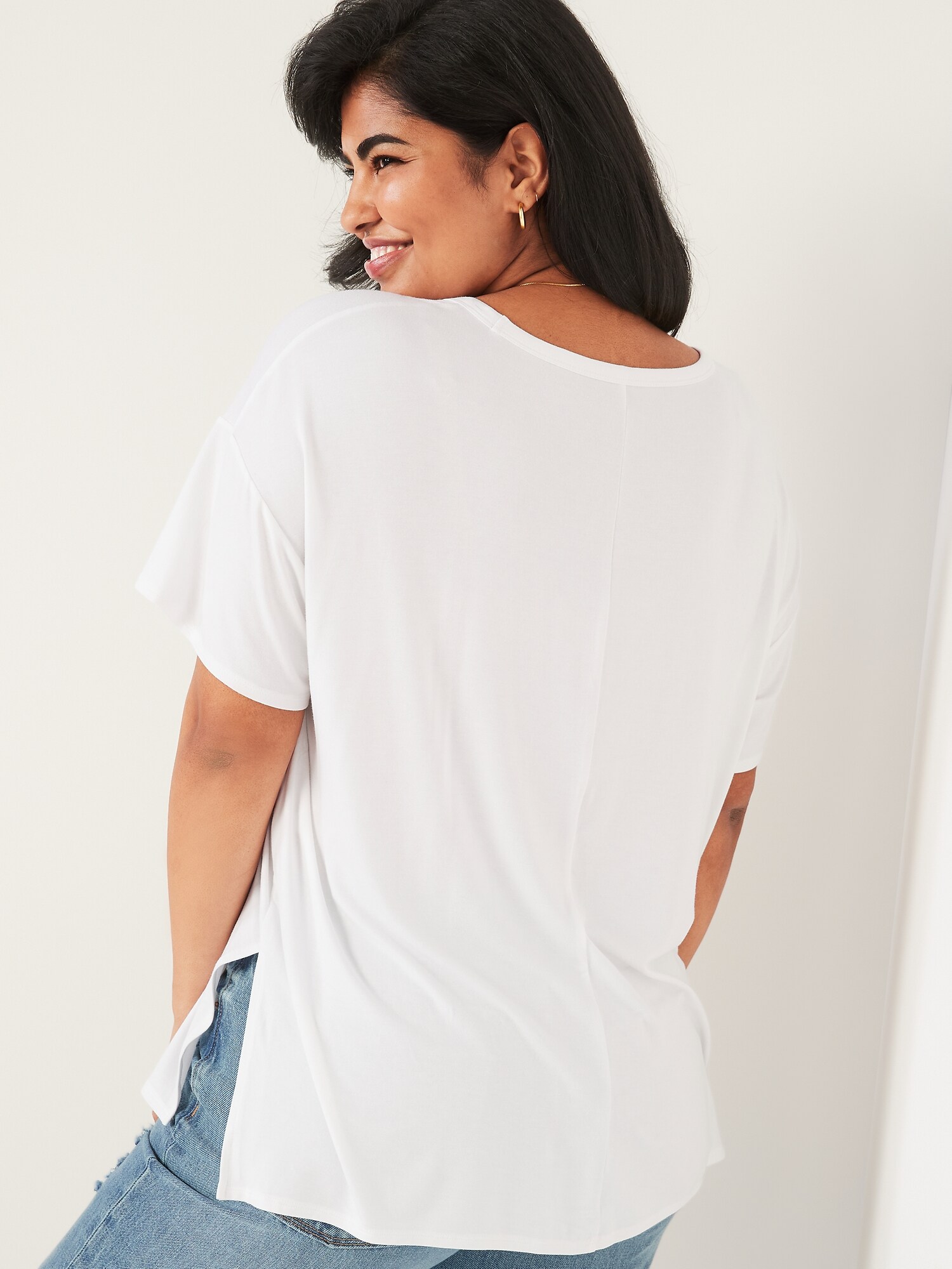 white tunic tee shirt