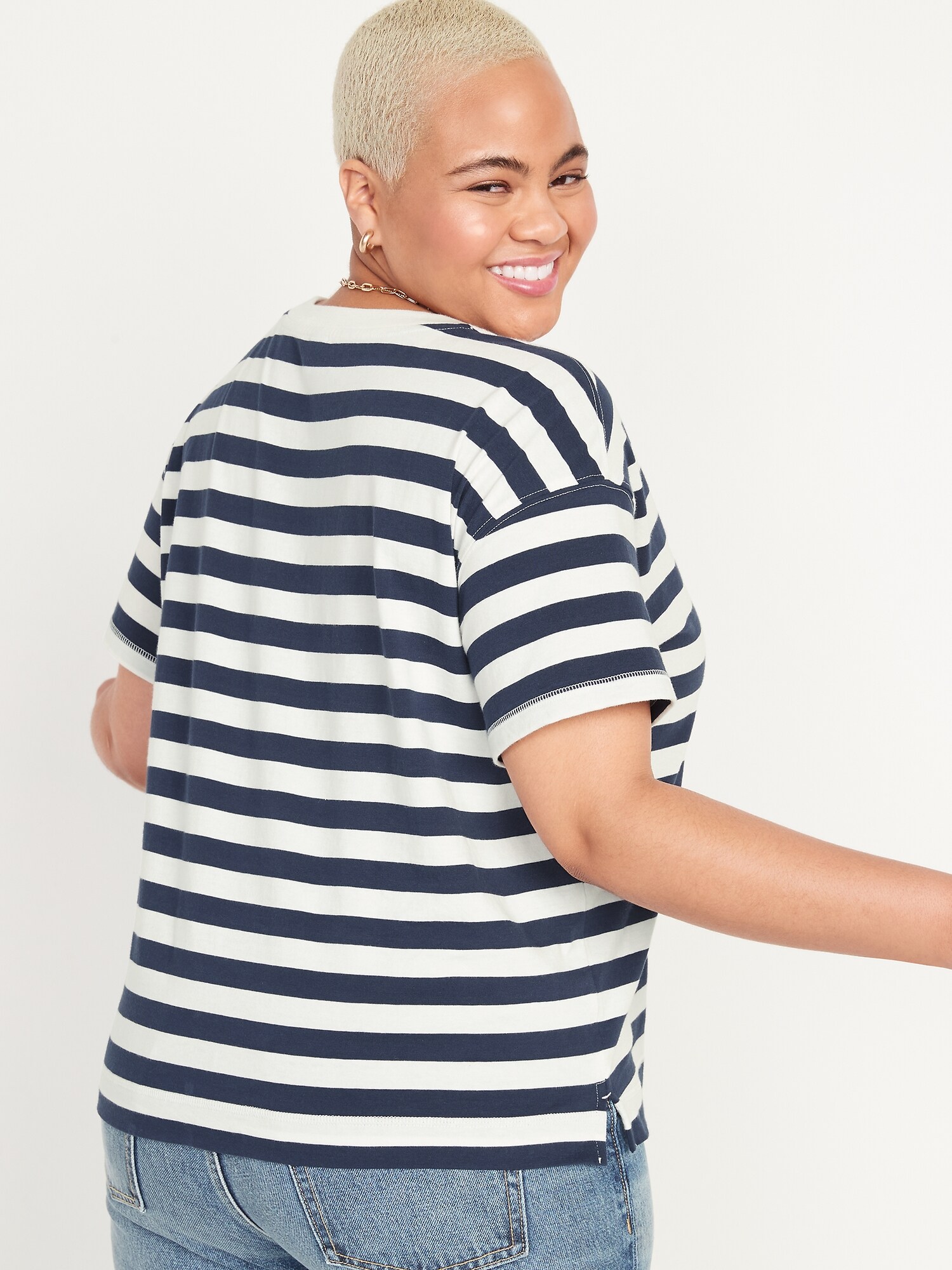 Short-Sleeve Vintage Striped Easy T-Shirt | Old Navy