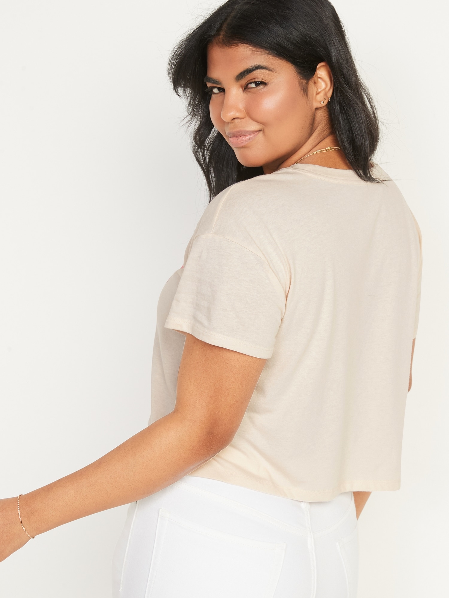 Cream t hotsell shirt women's