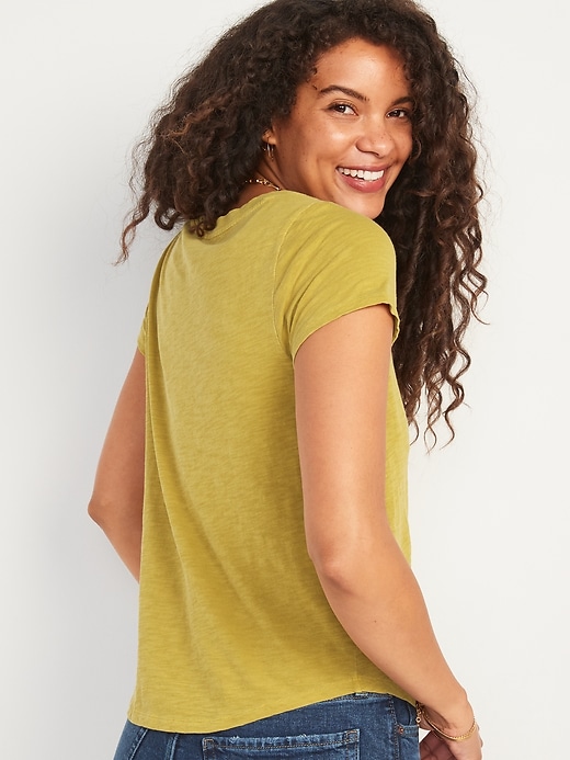 Image number 2 showing, Short-Sleeve EveryWear Slub-Knit T-Shirt for Women