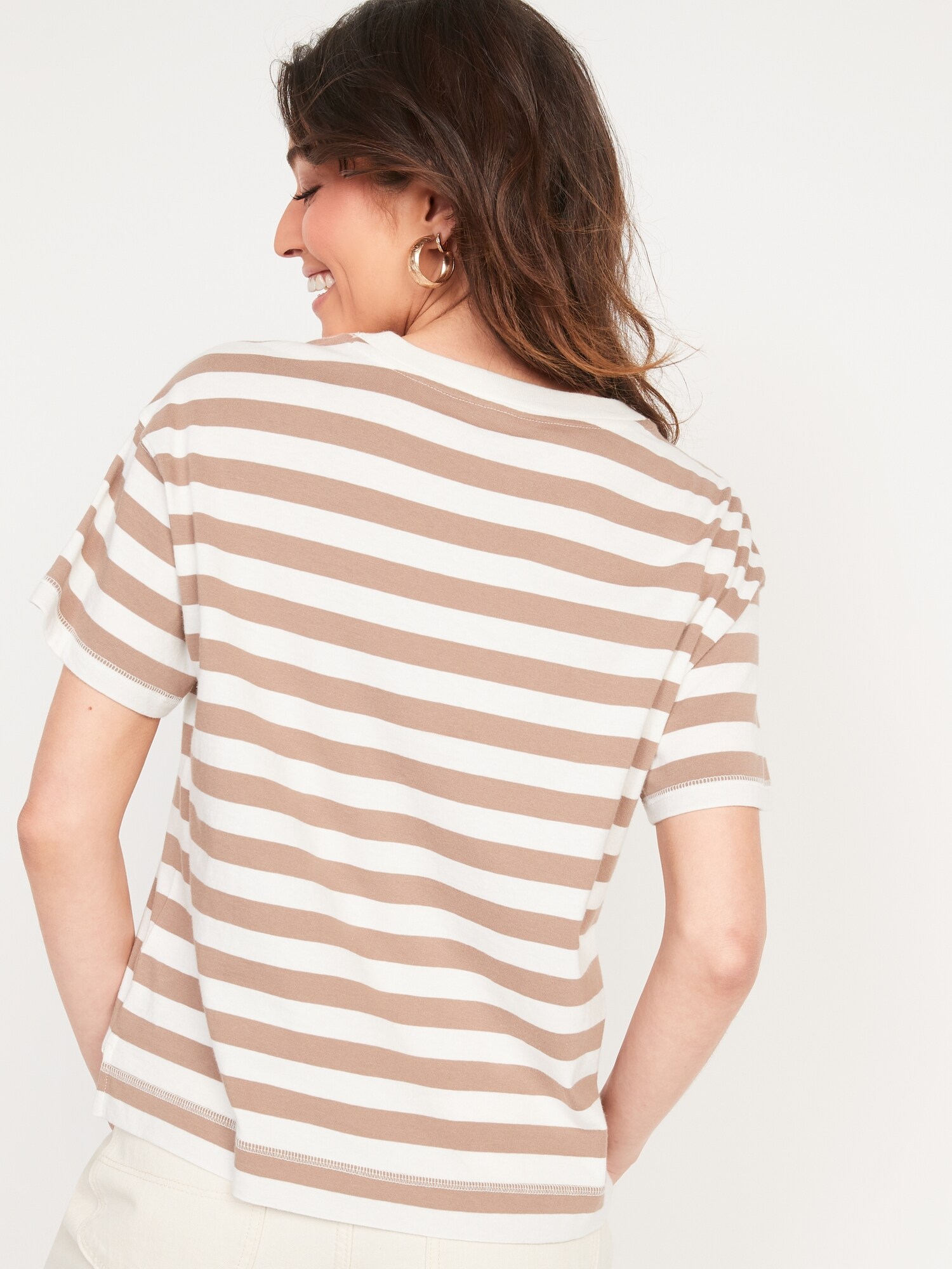 Short-Sleeve Vintage Striped Easy T-Shirt For Women | Old Navy