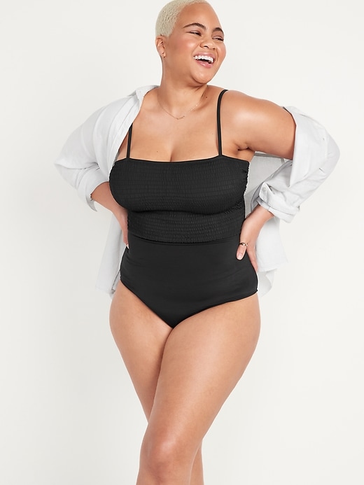 Image number 5 showing, Smocked Bandeau One-Piece Swimsuit