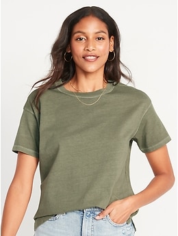 T-shirt confort rétro à manches courtes pour Femme