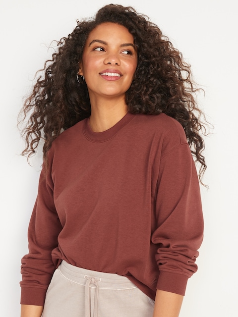 Cropped Vintage French-Terry Sweatshirt - Root Beer