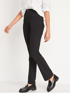 High-Waisted Full-Length Stretch Boot-Cut Pants for Women