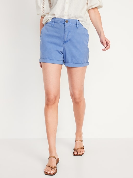 Image number 1 showing, High-Waisted OGC Chino Shorts for Women -- 5-inch inseam