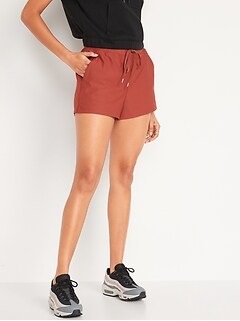 High-Waisted PowerSoft Loose Shorts for Women -- 3-inch inseam