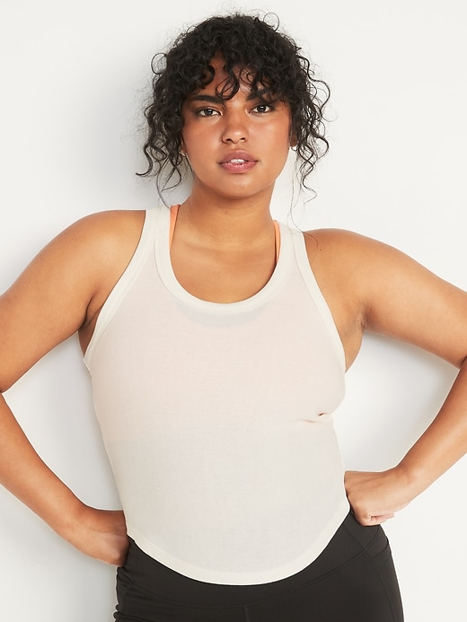 Image number 5 showing, UltraLite Cropped Rib-Knit Racerback Tank Top