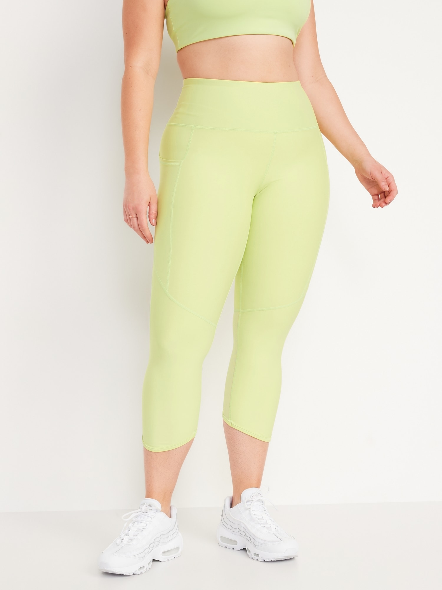 High-Waisted PowerSoft Mesh-Paneled 