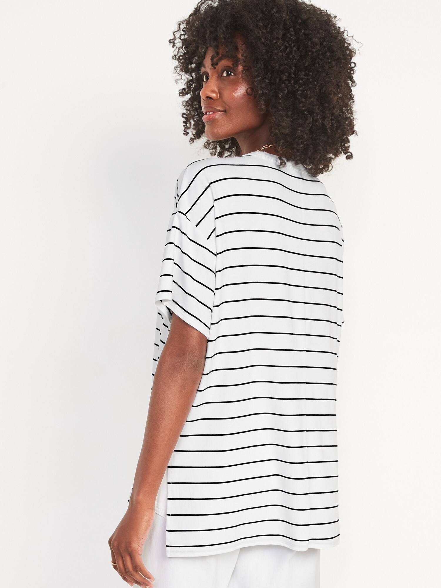 T-shirt Femme Surdimensionné Avec Numéro 84 - Style Vintage Sportif, Coupe Large, Coton Délavé - Noir