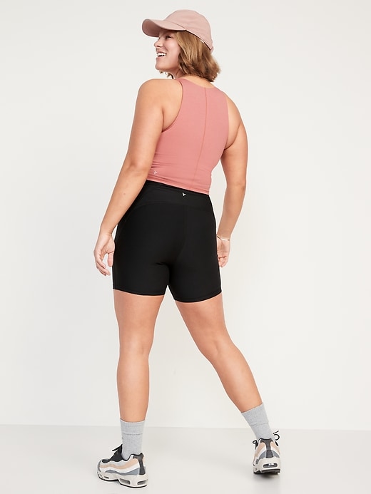 Image number 6 showing, NEW! Extra High-Waisted PowerLite Lycra® ADAPTIV Biker Shorts for Women -- 6-inch inseam