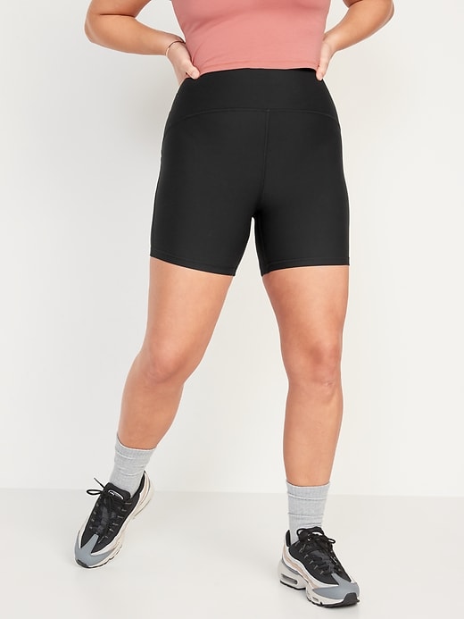 Image number 5 showing, NEW! Extra High-Waisted PowerLite Lycra® ADAPTIV Biker Shorts for Women -- 6-inch inseam