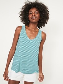 Luxe V-Neck Striped Swing Tank Top for Women | Old Navy