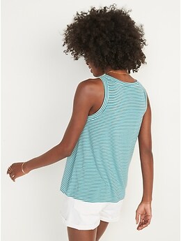 Luxe V-Neck Striped Swing Tank Top for Women | Old Navy