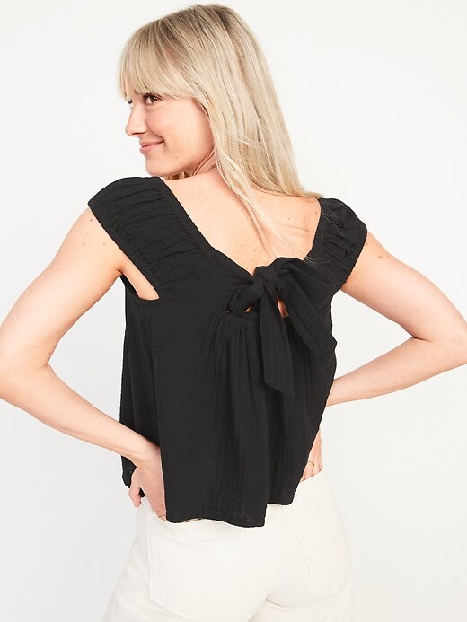 Image number 2 showing, Tie-Back Cutout Swing Blouse