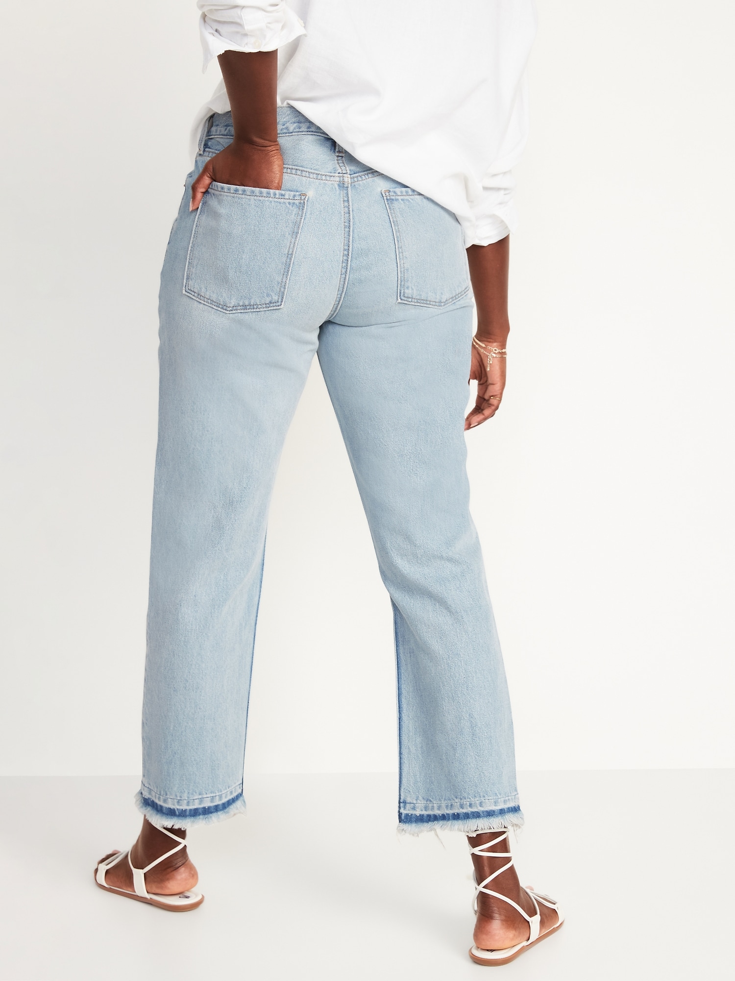 non stretch straight leg jeans