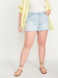 High-Waisted Button-Fly OG Straight Cut-Off Non-Stretch Jean Shorts -- 1.5-inch inseam