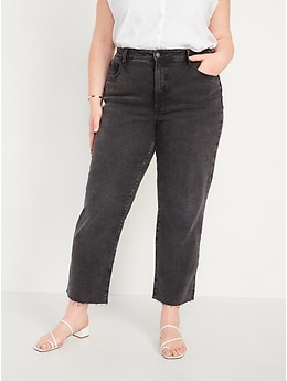 High-Waisted O.G. Loose Dark Gray Cut-Off Jeans for Women