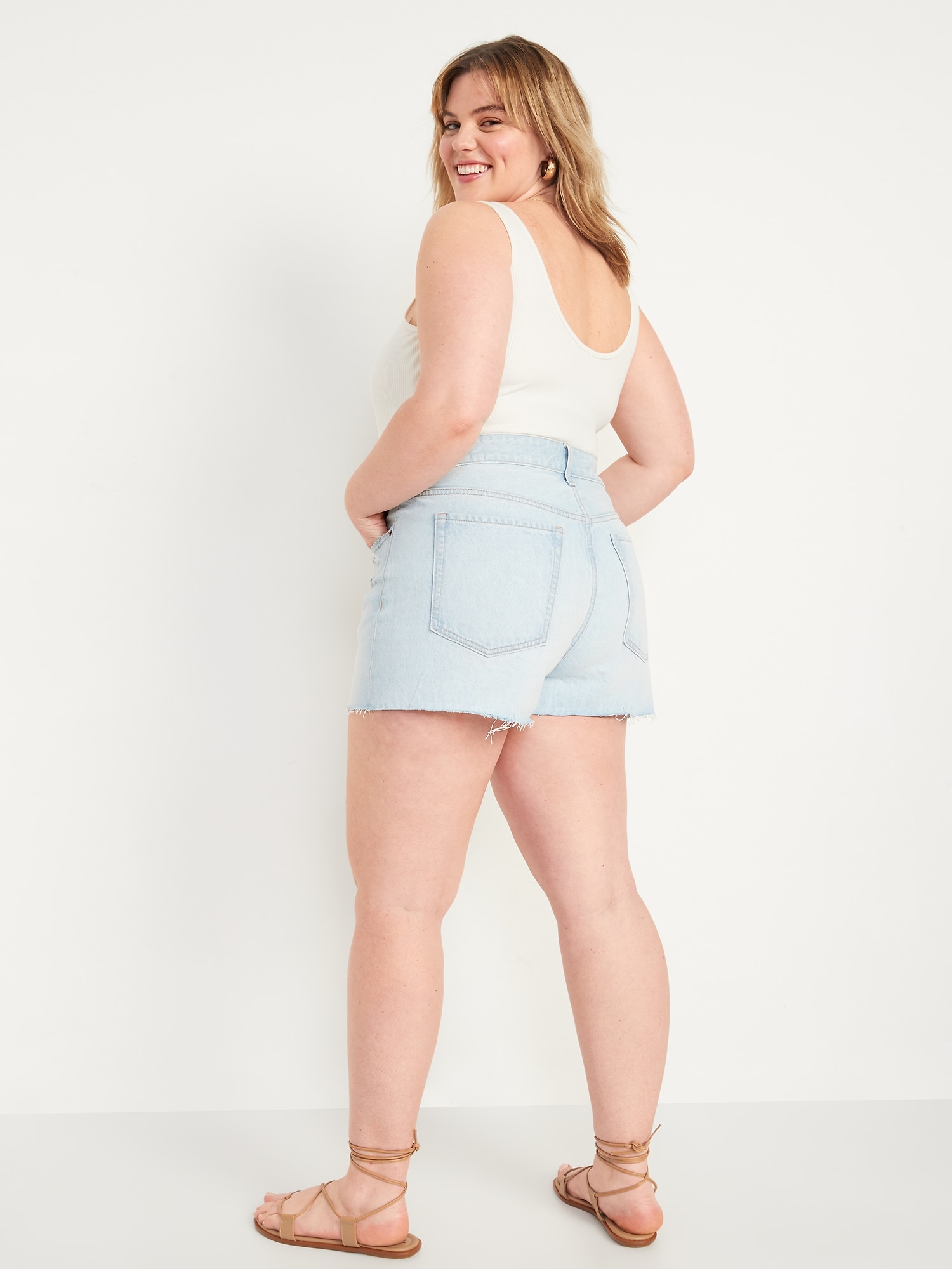 Plus size stretch jean shorts sale