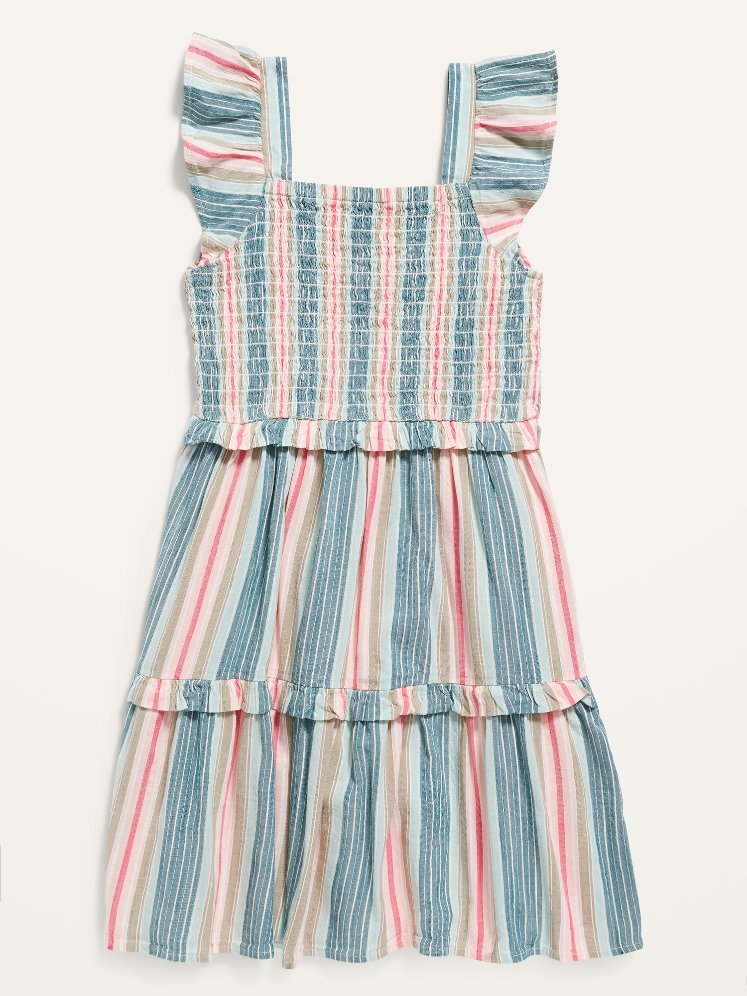 Flutter-Sleeve Smocked Fit & Flare Dress for Girls | Old Navy